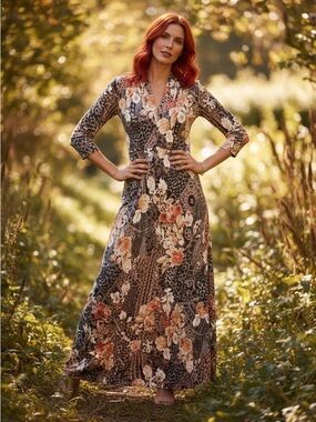 Soft Surroundings Floral 3/4 length Sleeve Dress